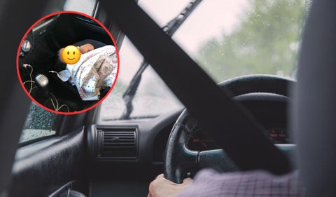 Madre envió solo a su bebé en un carro