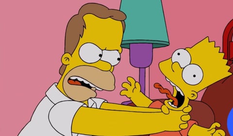 Homero y Bart en Los Simpson