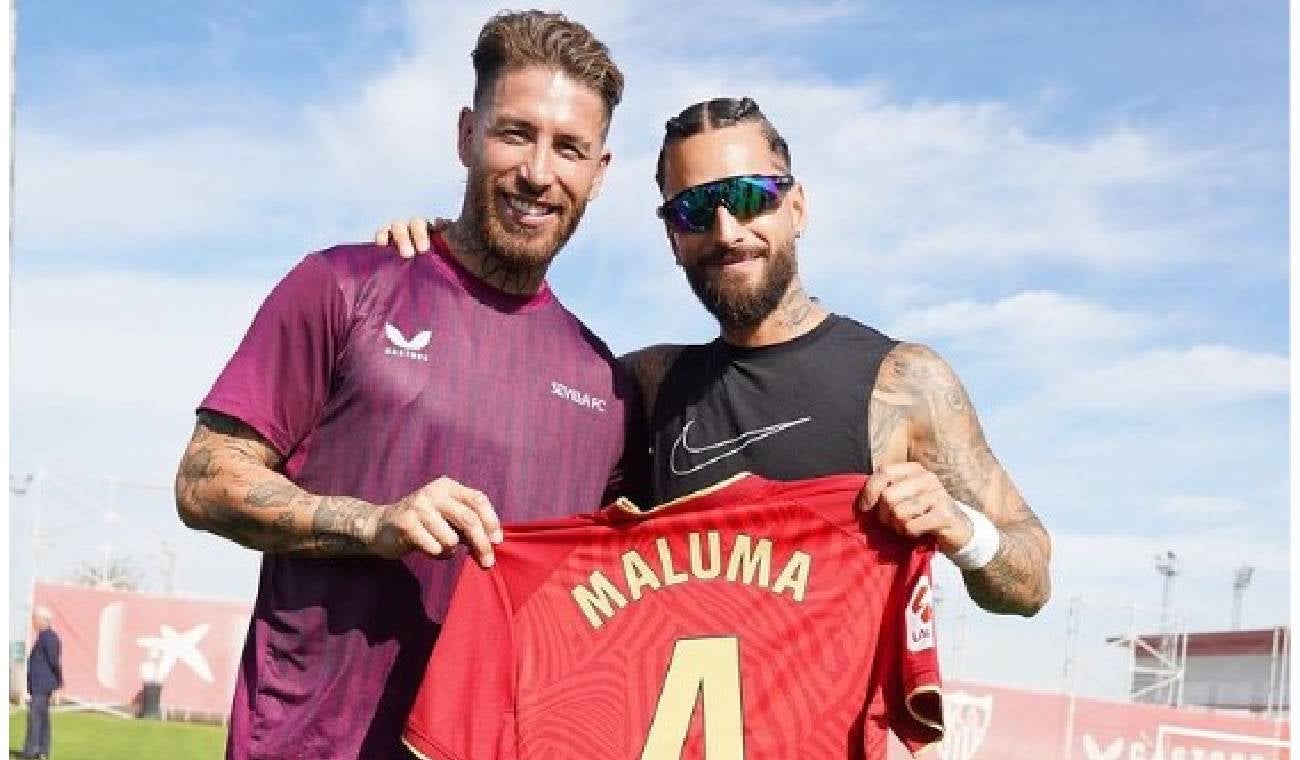 Maluma con Sergio Ramos