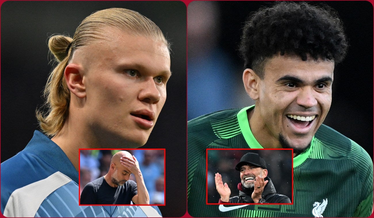 Manchester City vs Liverpool | Erling Haaland y Luis Díaz