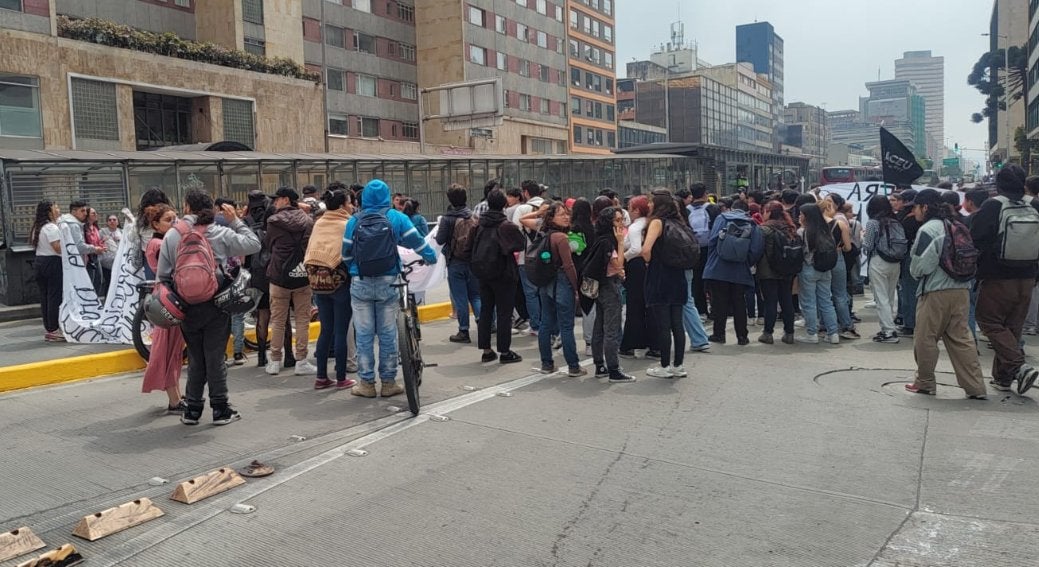 Manifestantes en Bogota