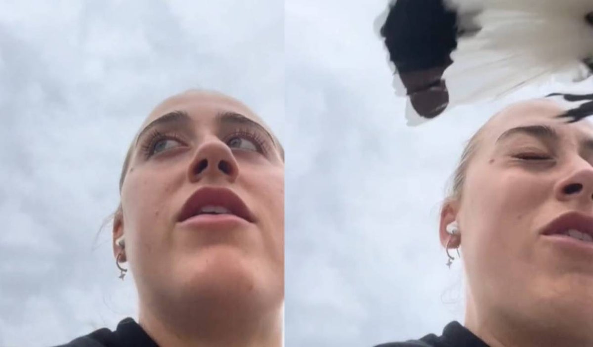 Pájaro casi le quita el ojo a una influencer