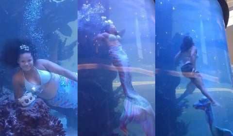 [Video] Mujer disfrazada de sirena estuvo a punto de morir ahogada en plena presentación