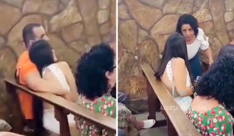 Mujer en misa
