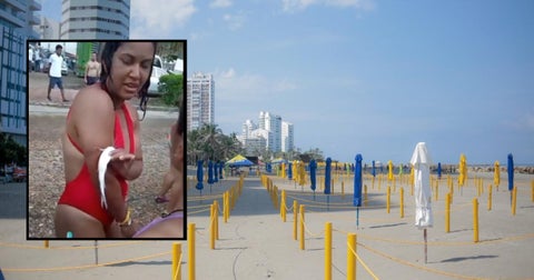 [Video] Insólita emergencia médica: A mujer se le incrustó un pez nadando en playas de Cartagena