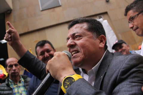Hugo Ospina, líder de los taxistas en Bogotá