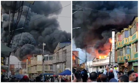 [Video] Voraz incendio en bodega al sur de Bogotá