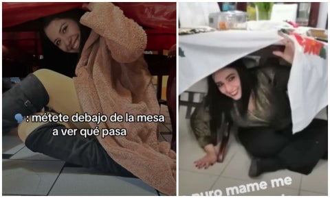 Meterse debajo de la mesa en año nuevo