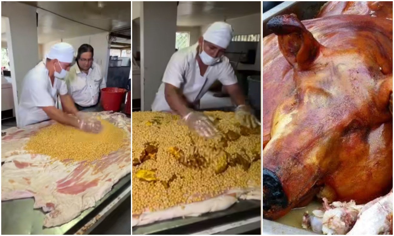 Así preparan la lechona tolimense desde ceros: sin nada de arroz