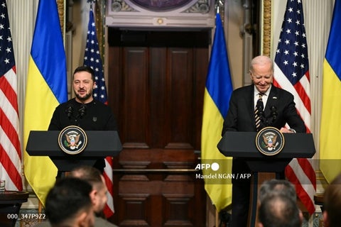 Joe Biden y Volodimir Zelenski en Washington