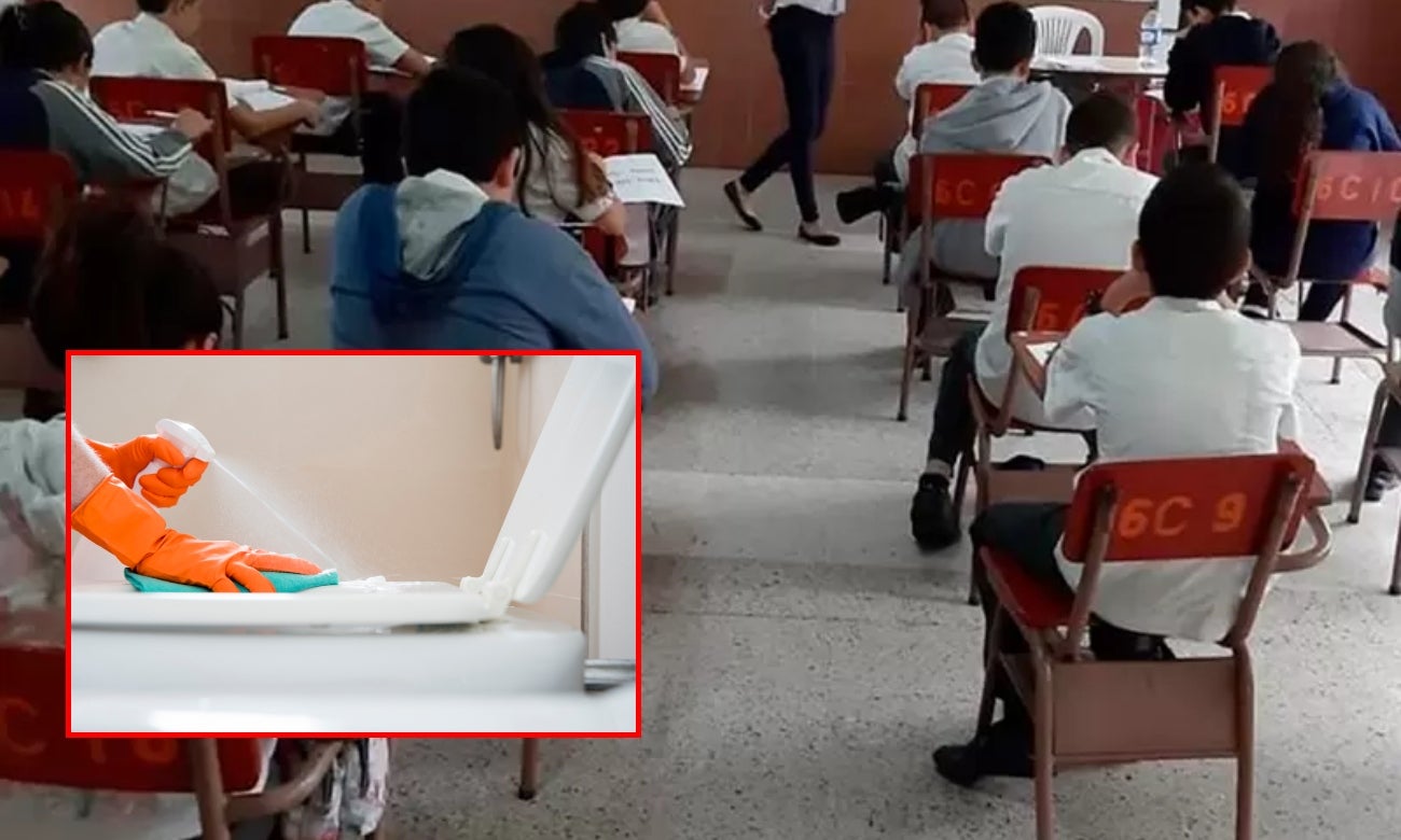 Rectora de colegio capturada por poner niños a lavar baños