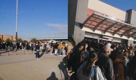 Largas filas en el Portal Américas