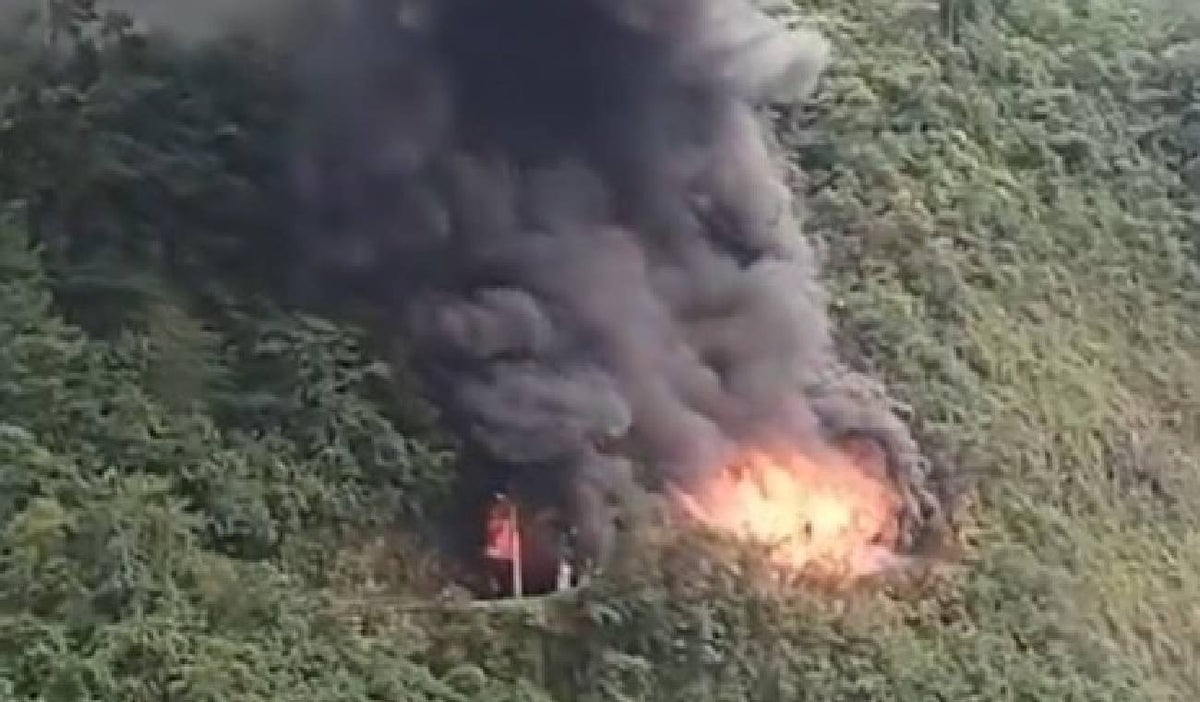 Incendio vía Bogotá - Villavicencio
