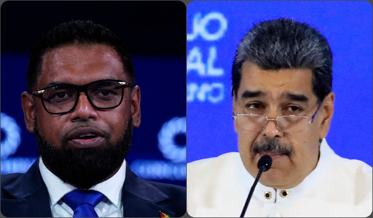 Irfaan Ali, presidente de Guyana, y Nicolás Maduro