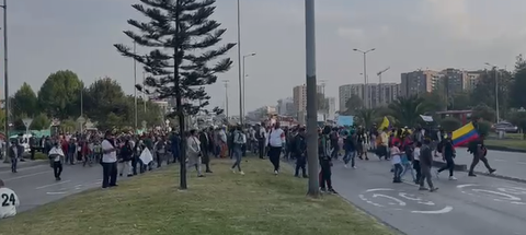 Manifestantes en Bogotá