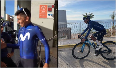 Nairo Quintana entrena con el Movistar Team