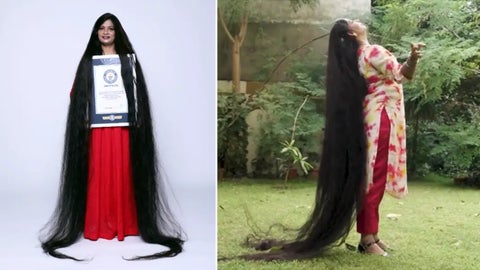 Mujer rompe récord con el cabello más largo del mundo: le mide más de dos metros