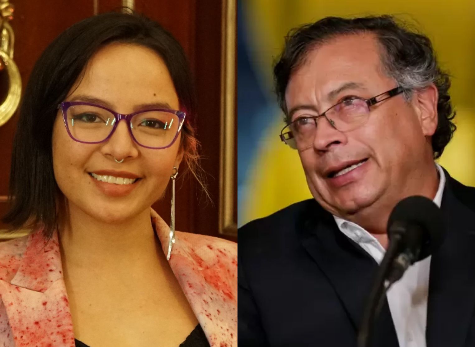 Jennifer Pedraza y Gustavo Petro.