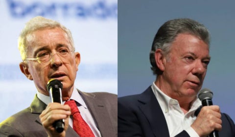 Álvaro Uribe y Juan Manuel Santos