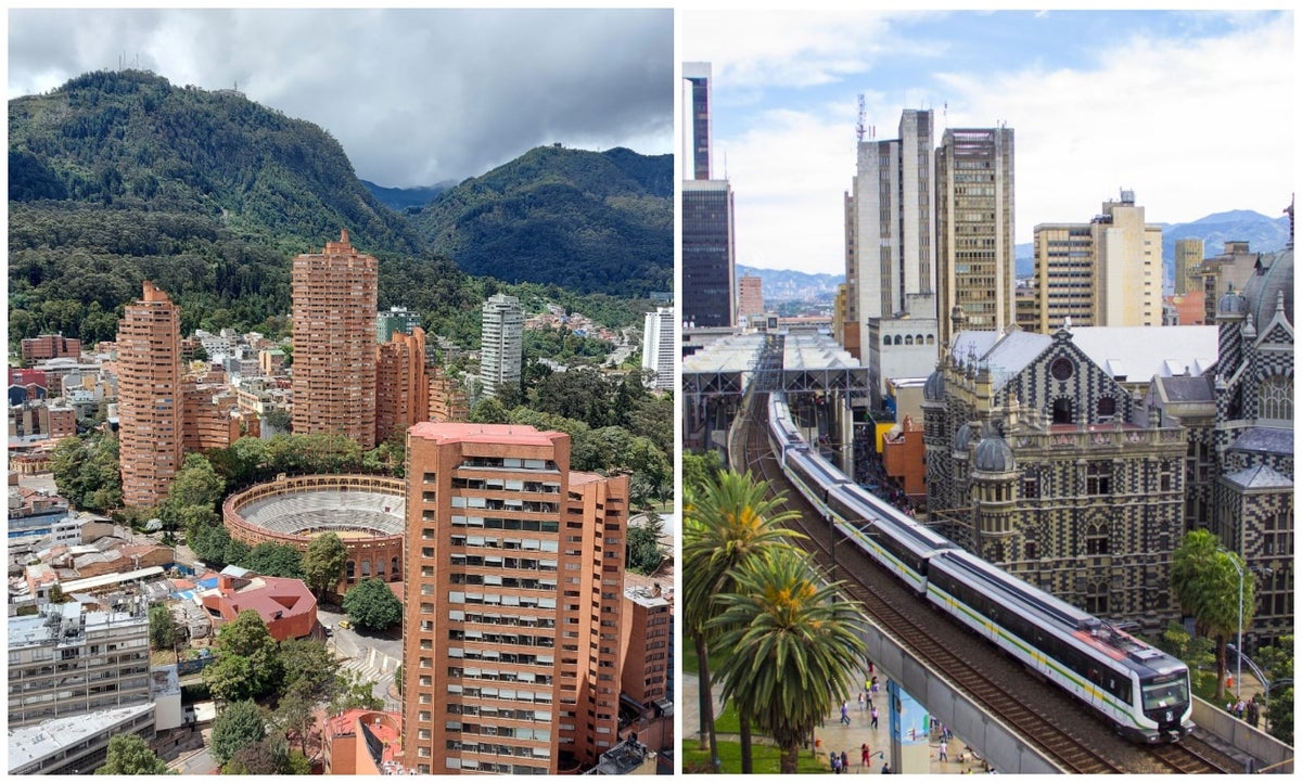 Panorámicas de Bogotá y Medellín
