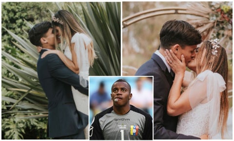 Exnovia de Wuilker Faríñez se casó con otro futbolista que jugó en Colombia