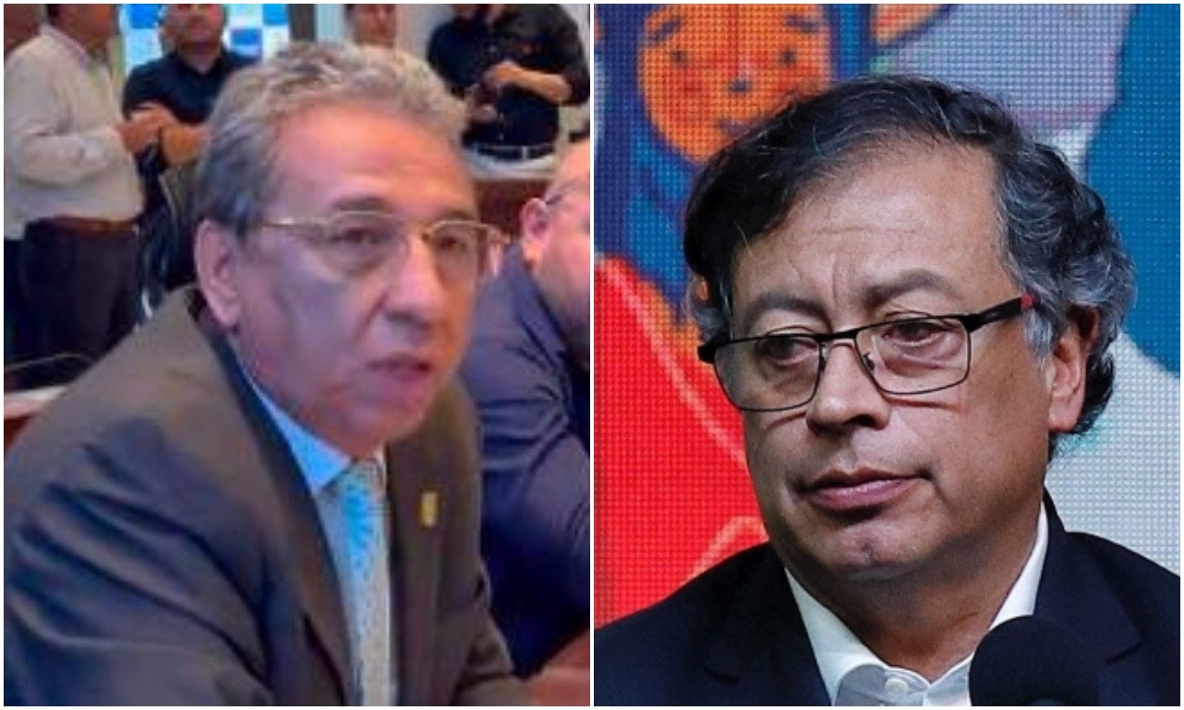 el concejal de Medellín Luis Guillermo Vélez y el presidente Gustavo Petro