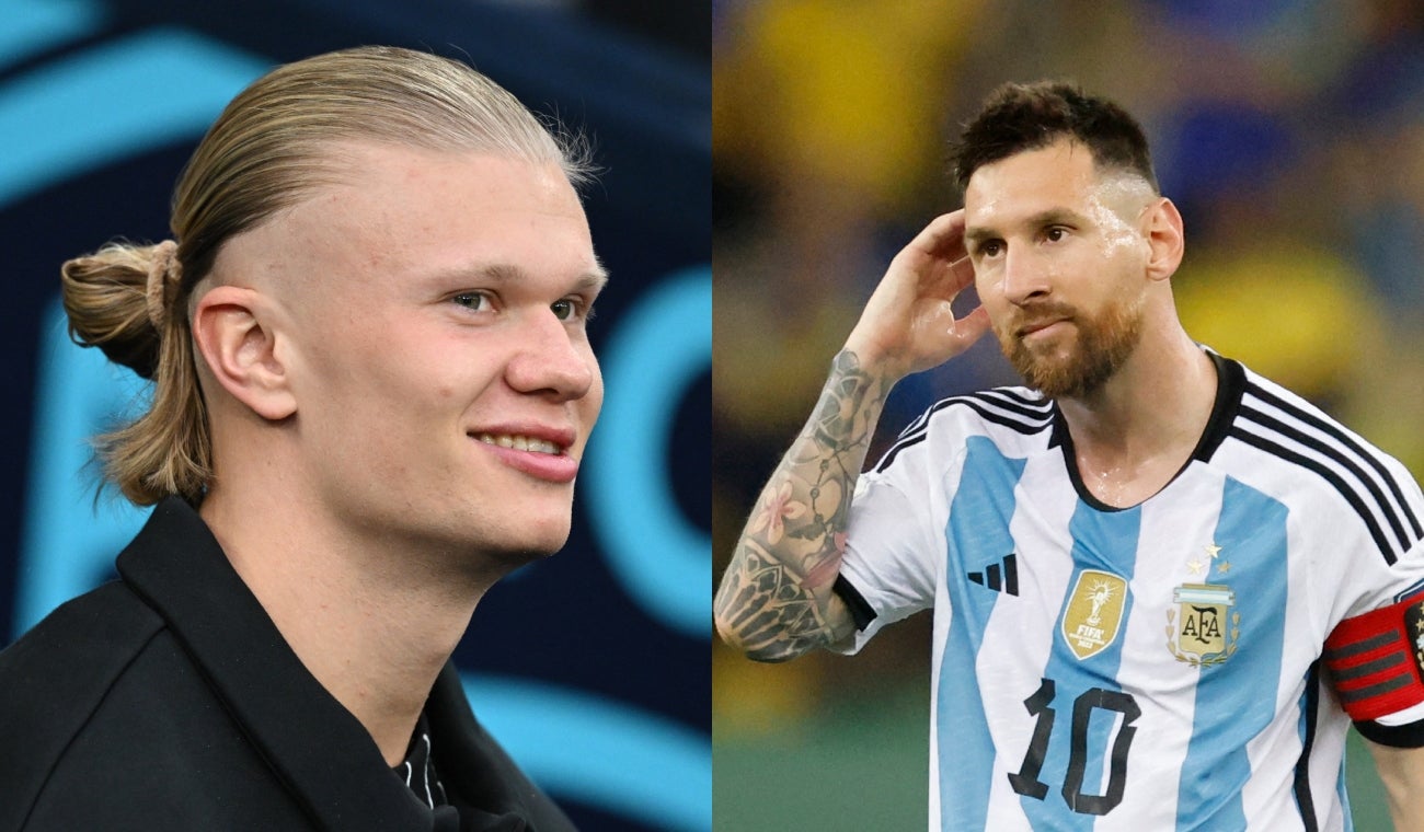 Erling Haaland y Lionel Messi