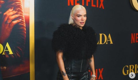 Karol G en la alfombra roja de 'Griselda'