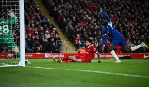 Luis Díaz del Liverpool ante Chelsea