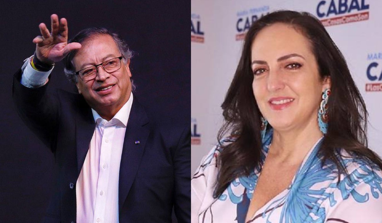 Gustavo Petro y María Fernanda Cabal