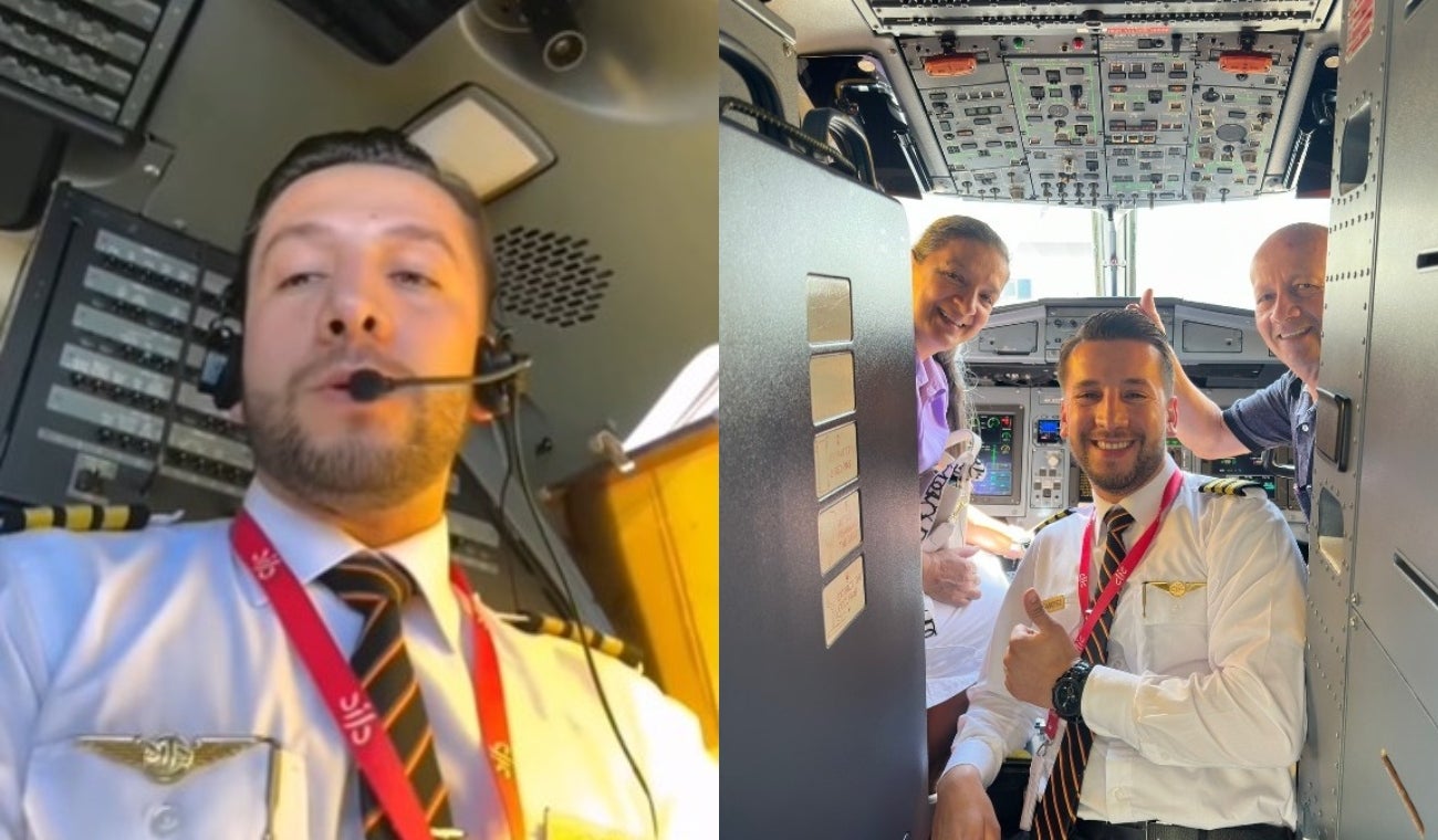 Sorpresa de piloto a sus padres