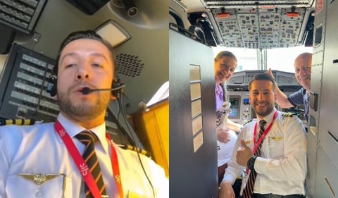 Sorpresa de piloto a sus padres