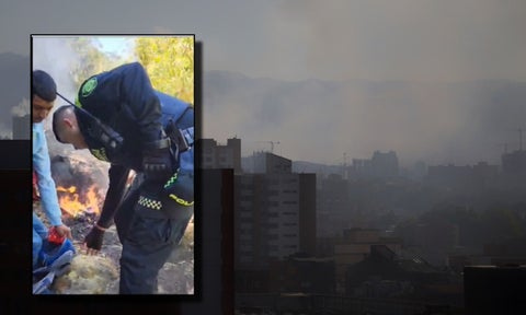 [Video] Ciudadanos extranjeros quemando caucho cerca a los cerros