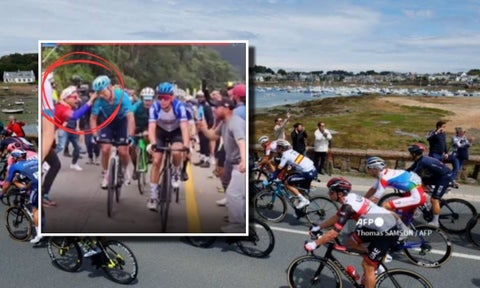 Trataron de robar a Mark Cavendish en el Tour Colombia VIDEO