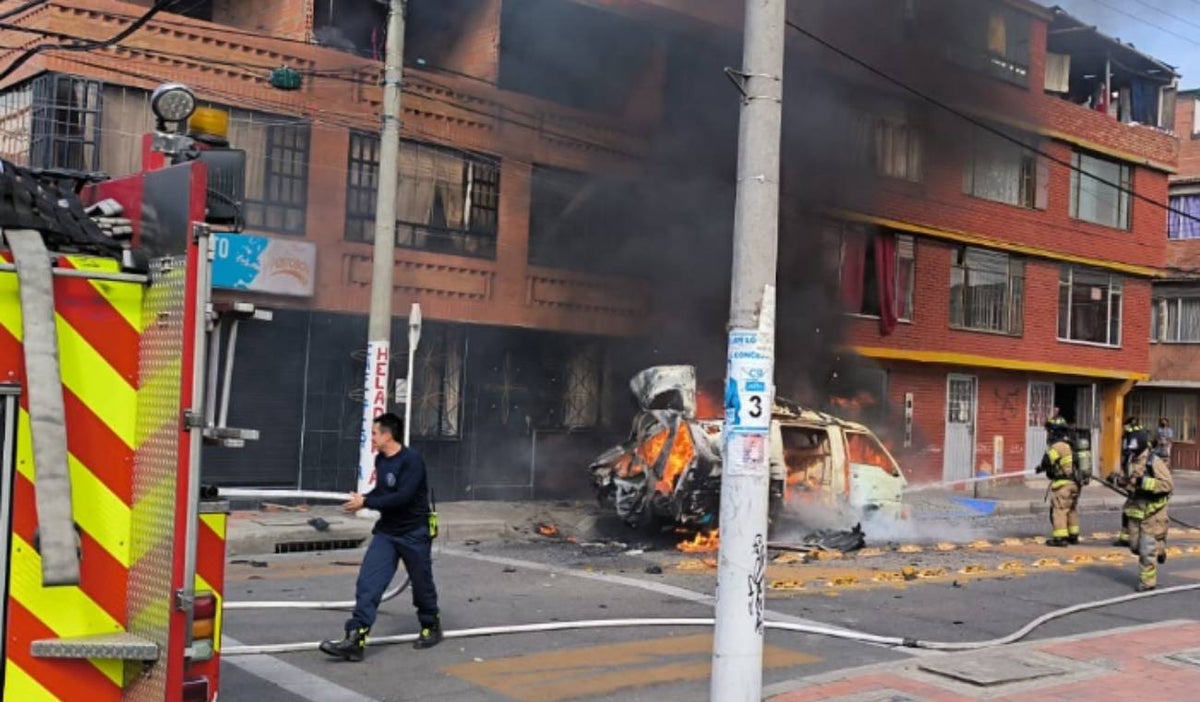 Ambulancia se incendio en Suba