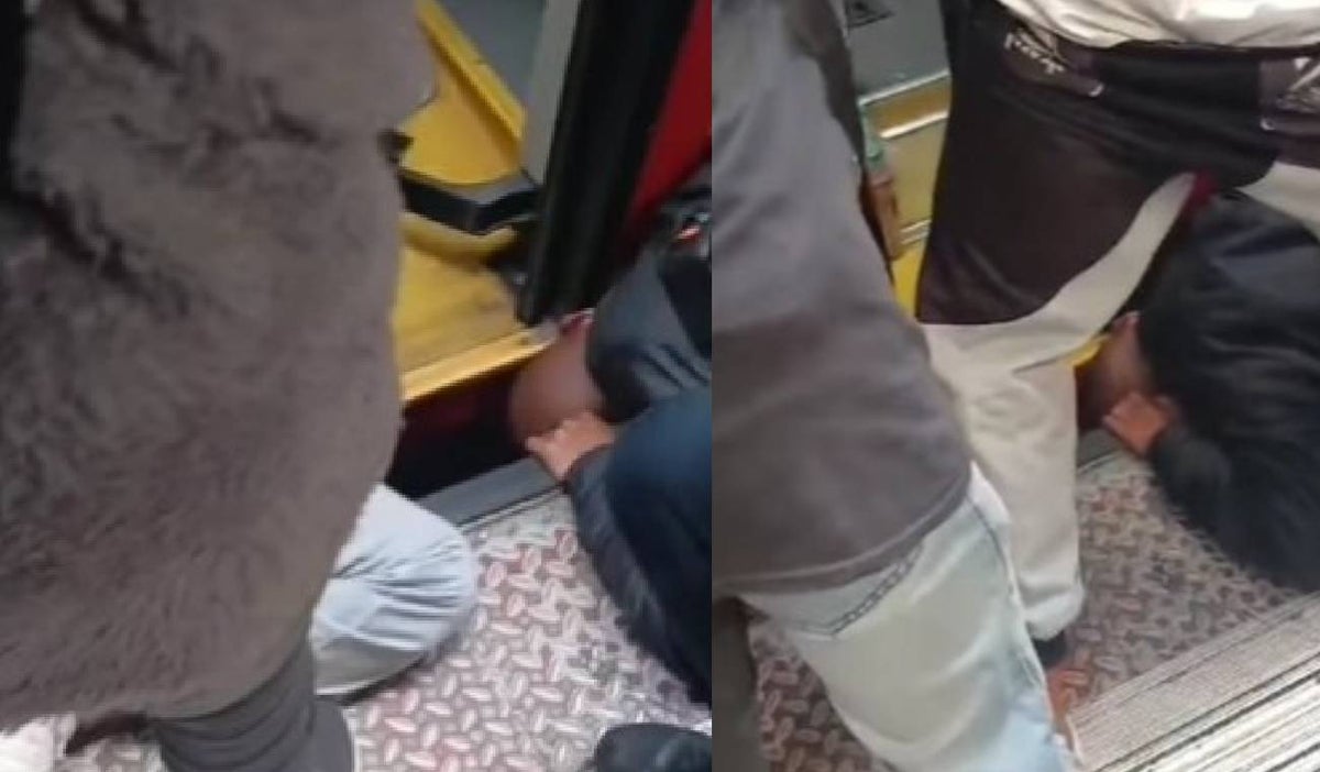 Cabeza atrapada en TransMilenio