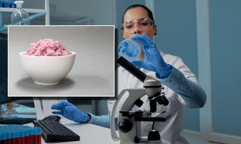 Científicos crean arroz rosado que tiene carne de laboratorio