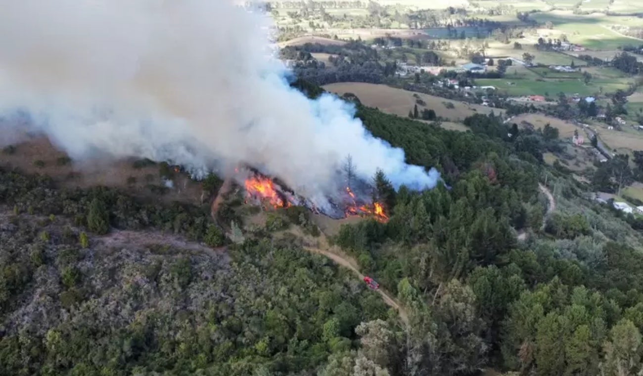 Incendio en el municipio de Tausa