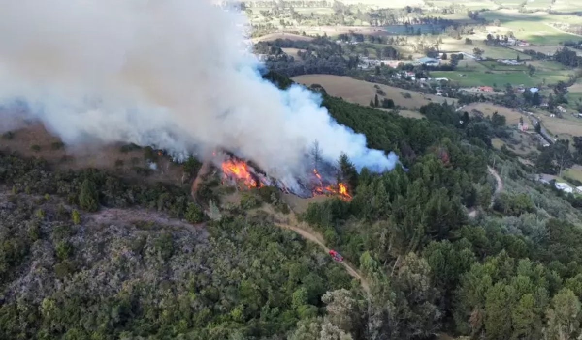 Incendio en el municipio de Tausa