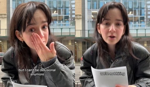 Joven llora por no encontrar trabajo