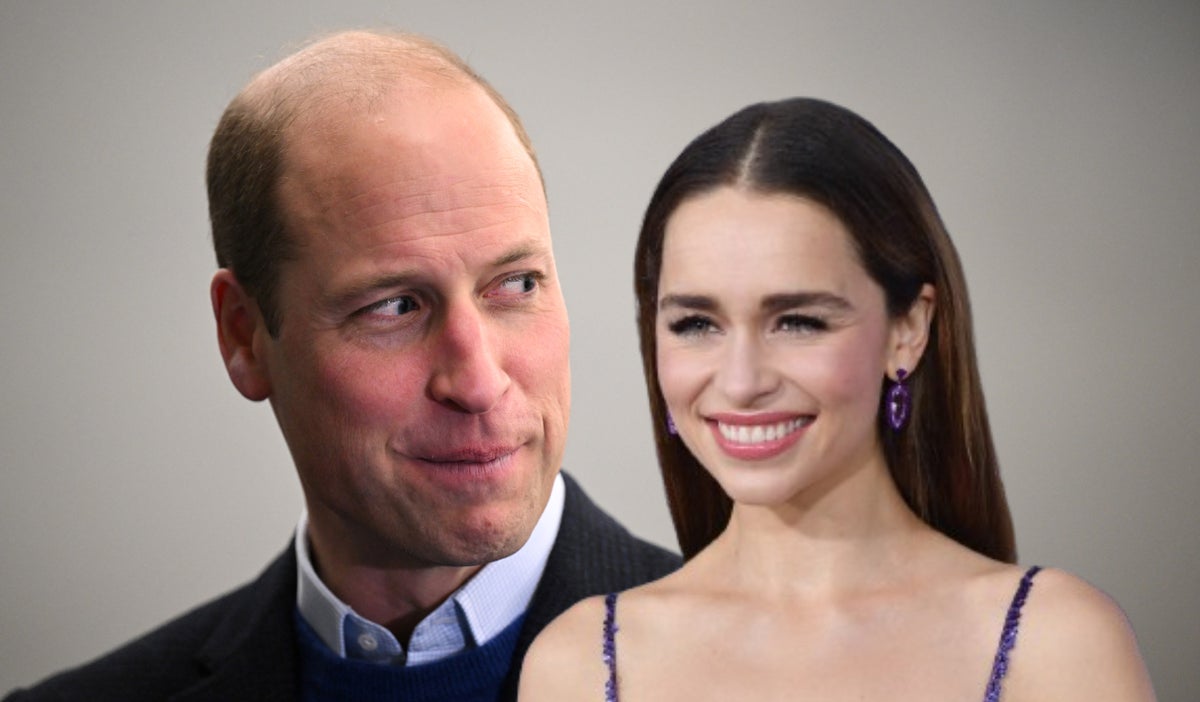 Emilia Clarke deslumbra con un vestido de alta costura para conocer al príncipe William.