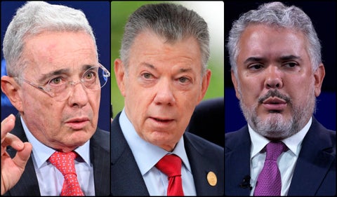 Álvaro Uribe, Juan Manuel Santos e Iván Duque