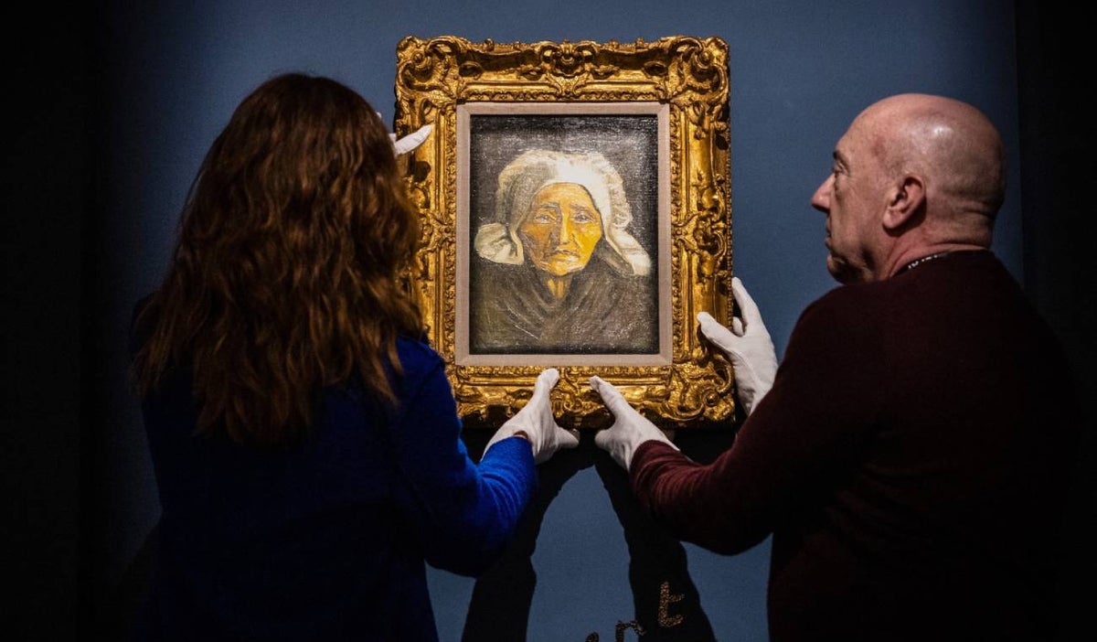 Cabeza de una campesina anciana con gorra blanca o Tête de paysanne à la coiffe blanche’