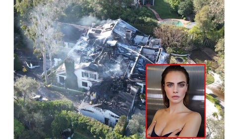 Imágenes impactantes del incendio que consumió la casa de Cara Delevingne
