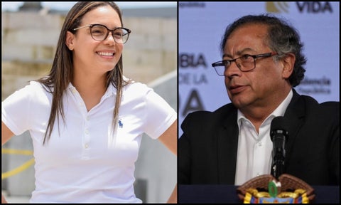 Expatinadora Cecilia Baena y Gustavo Petro