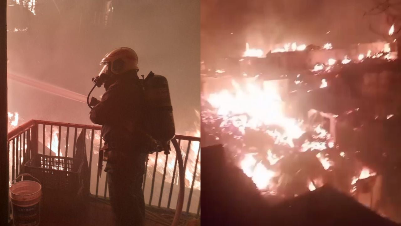 Incendio en Galicia Baja en Pereira
