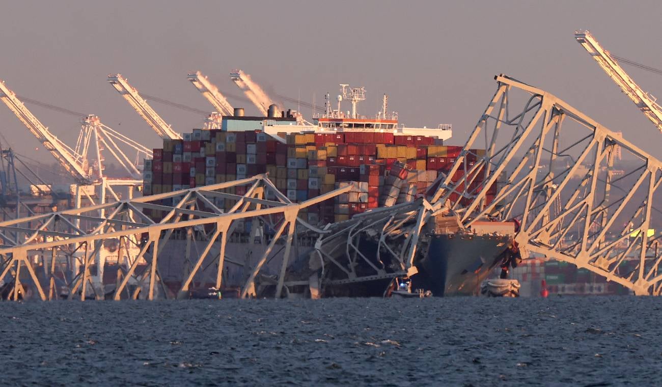Choque del barco contra el puente de Baltimore