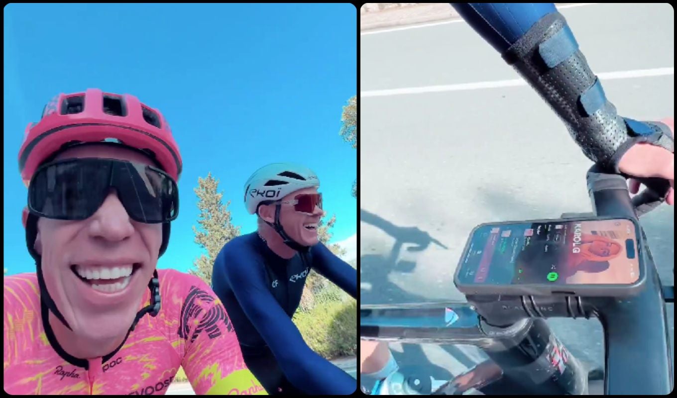 Rigo y Froome entrenando al ritmo de Karol