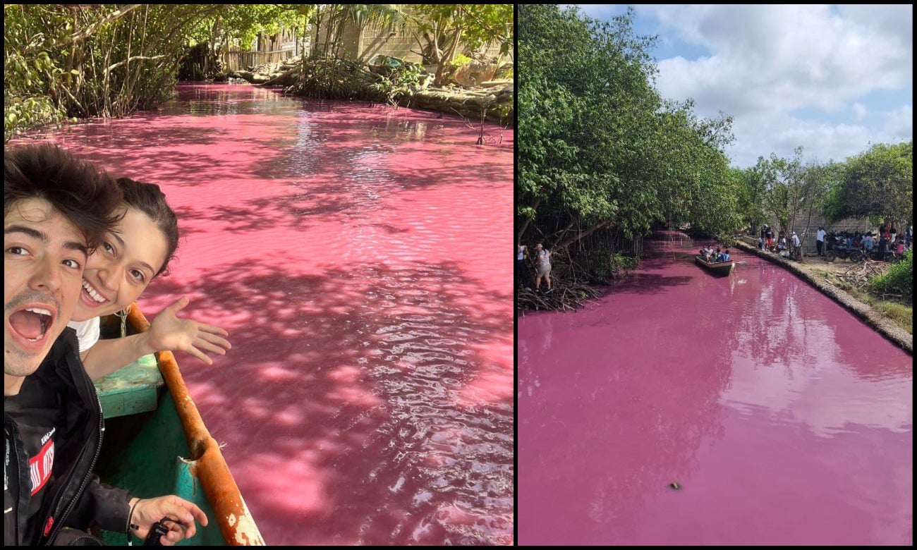 Increíble río rosado en Colombia que pocos conocen
