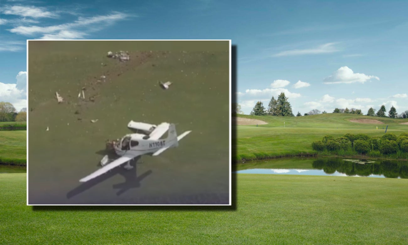 [Video] Una avioneta se accidentó en un campo de golf